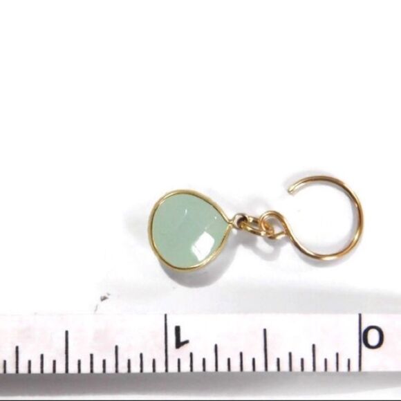 Earrings genuine Labradorite gemstone with 14k yellow gold filled ear wires - Picture 4 of 11